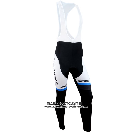 2014 Maillot Ciclismo Giant Shimano Noir et Blanc Manches Longues et Cuissard